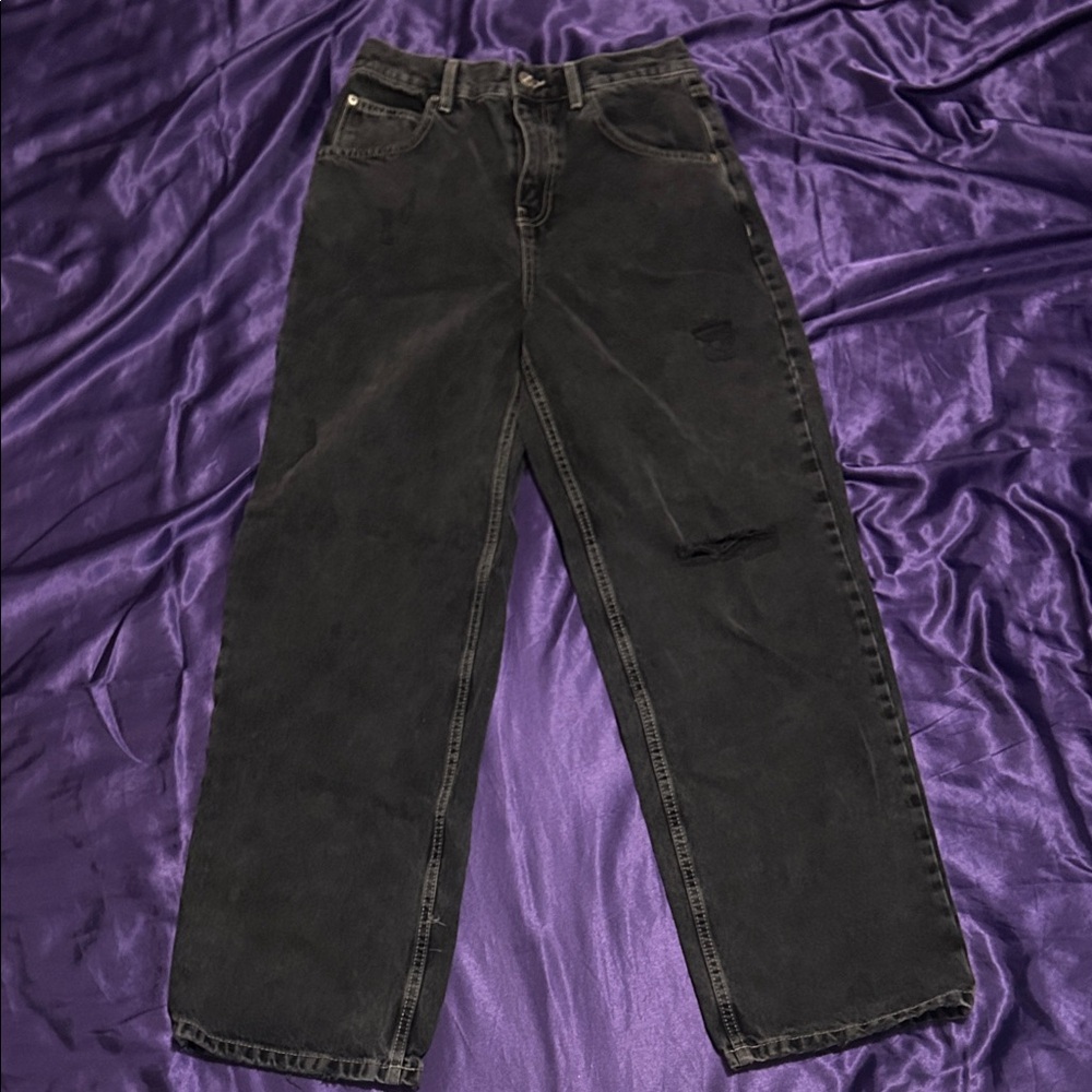 BDG Black Boyfriend Jeans with Contrast Stitching